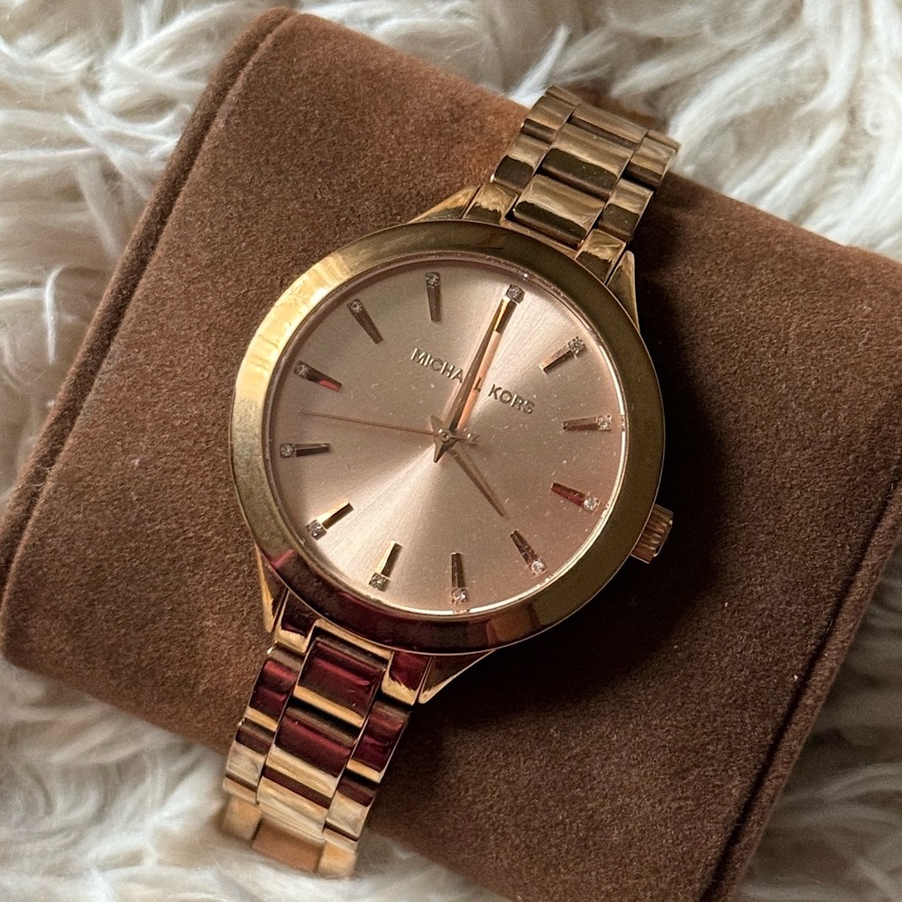 Michael Kors Gold Tone Watch with crystals